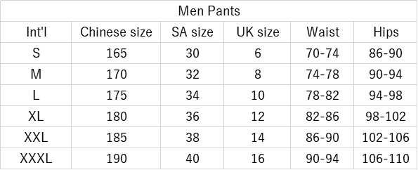 Size Guide - Gecko